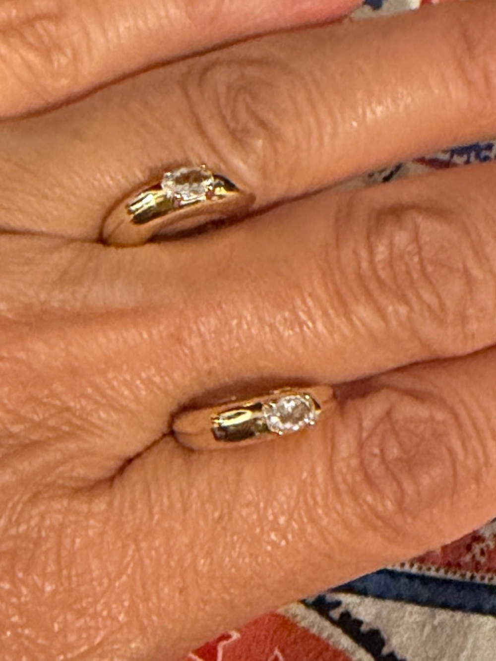 New Gold-Plated Hoop Earrings with Clear Stone Accent - Picture 3 of 5